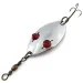 Vintage  Lanes Tackle & Bait Lane's Spark-l-eyed wobbler, 1oz nickel/red eyes fishing spoon #18372