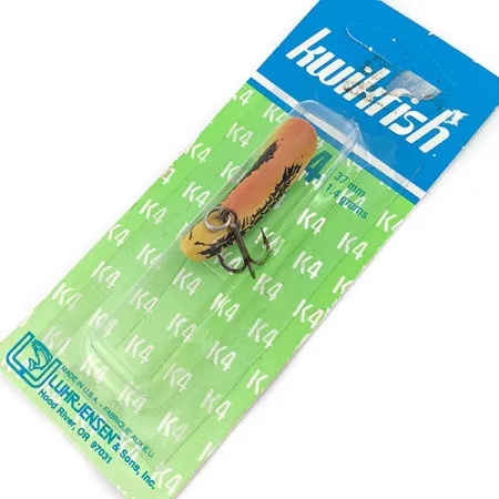 Luhr Jensen Kwikfish K4 (pre Rapala), 3/64oz bronze crawfish fishing lure #18378