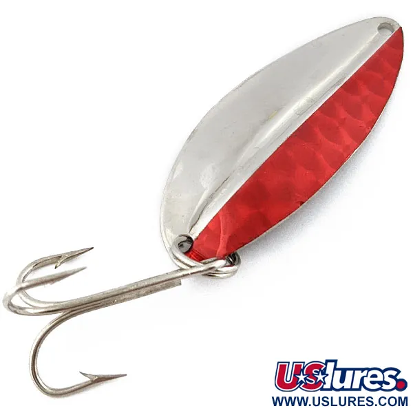 Vintage TODDCO Main Liner, 1/2oz nickel/red fishing spoon #18382