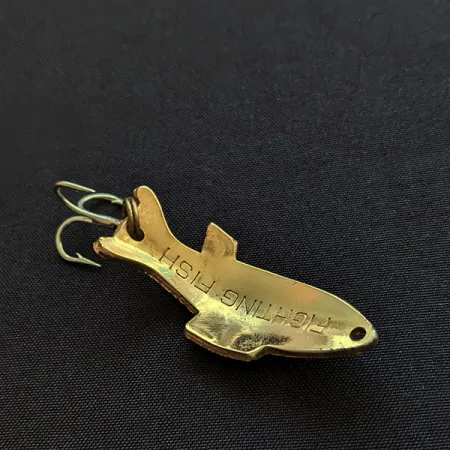 Vintage Thomas Fighting fish, 1/4oz gold fishing spoon #18383