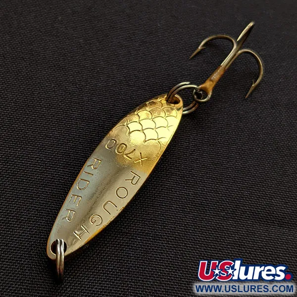 Vintage   Thomas Rough Rider X700, 3/16oz nickel/gold fishing spoon #18389