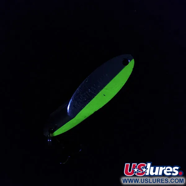 Vintage Acme Kastmaster, 3/8oz nickel/green fishing spoon #18393