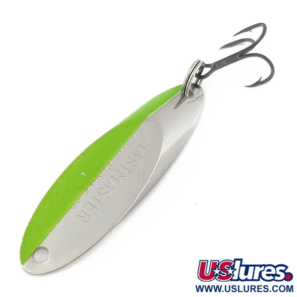 Vintage Acme Kastmaster, 3/8oz nickel/green fishing spoon #18393