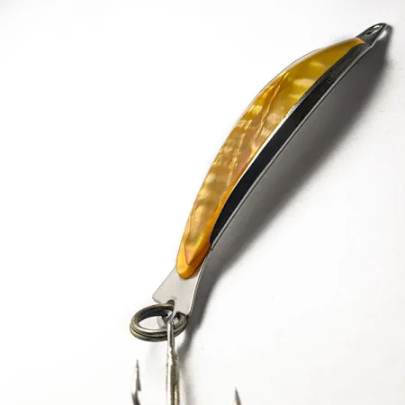 Vintage Salm The Killer Red Abalone Pearl Minnow​, 1/4oz yellow/nickel fishing spoon #18398