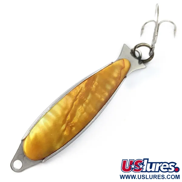 Vintage  Salm The Killer Red Abalone Pearl Minnow​, 1/4oz yellow/nickel fishing spoon #18398