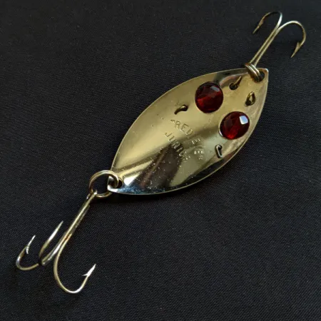 Vintage Eppinger Red Eye Junior, 1/2oz nickel/blue/red eyes fishing spoon #18399