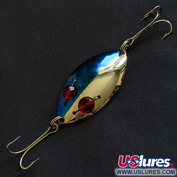 Vintage  Eppinger Red Eye Junior, 1/2oz nickel/blue/red eyes fishing spoon #18399