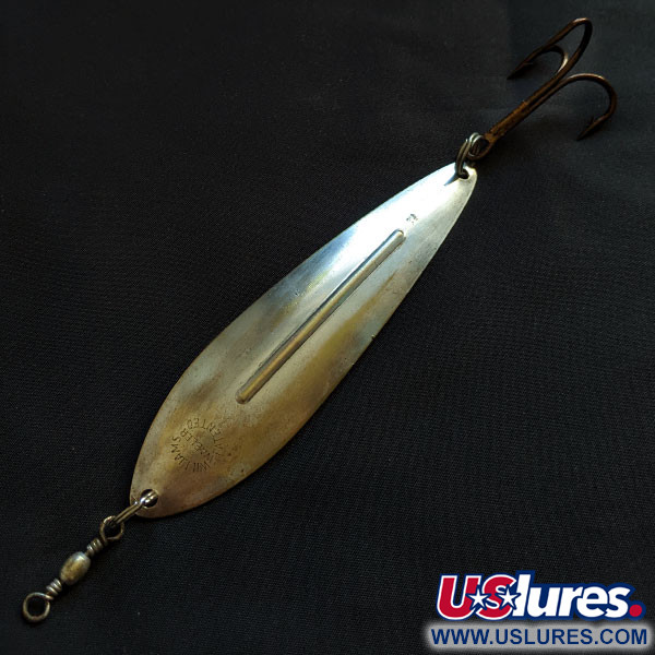 Vintage   Williams Whitefish C80, 1oz brass/silver fishing spoon #18403