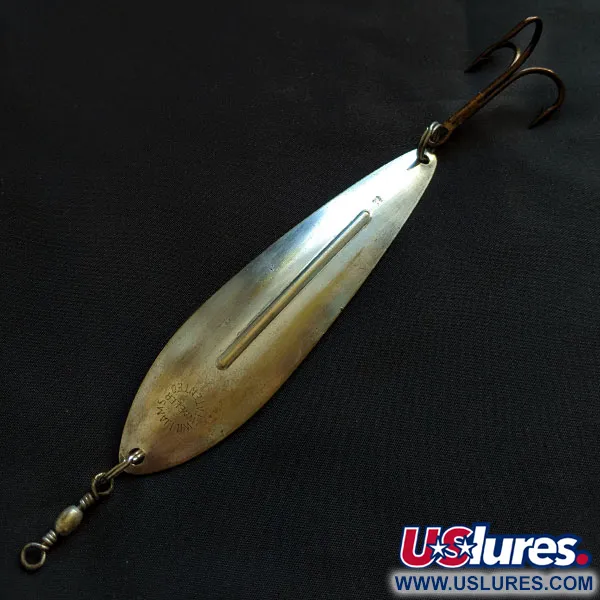 Vintage Williams Whitefish C80, 1oz brass/silver fishing spoon #18403