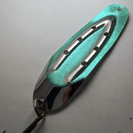 Vintage Rustowicz Charger №3, 2/5oz nickel/green fishing spoon #18404