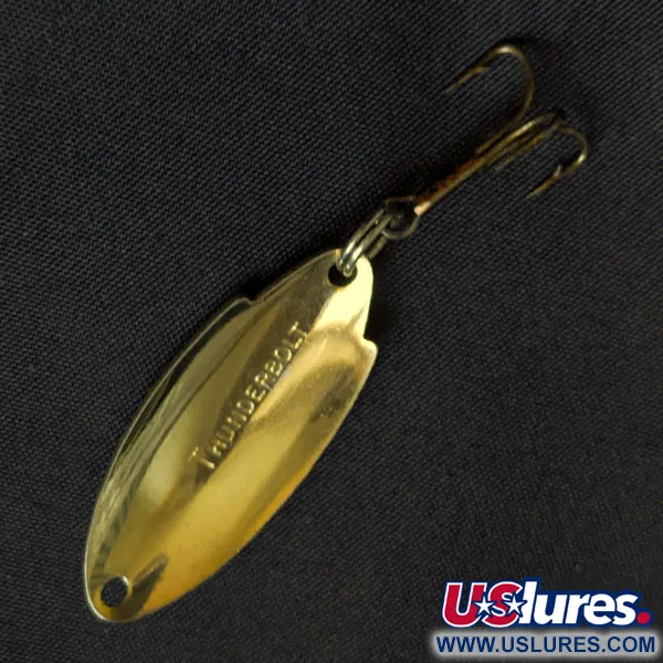 Vintage Acme Thunderbolt, 3/16oz gold fishing spoon #18438