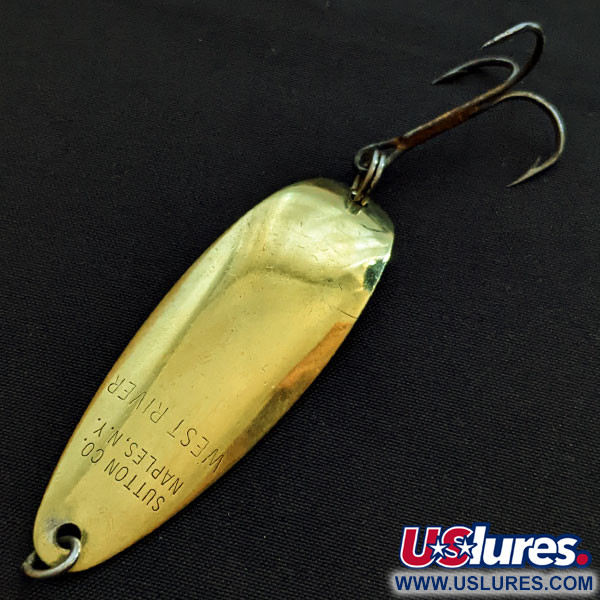 Vintage Sutton West River, 1/4oz gold fishing spoon #18445