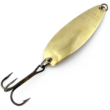 Vintage Sutton West River, 1/4oz gold fishing spoon #18445