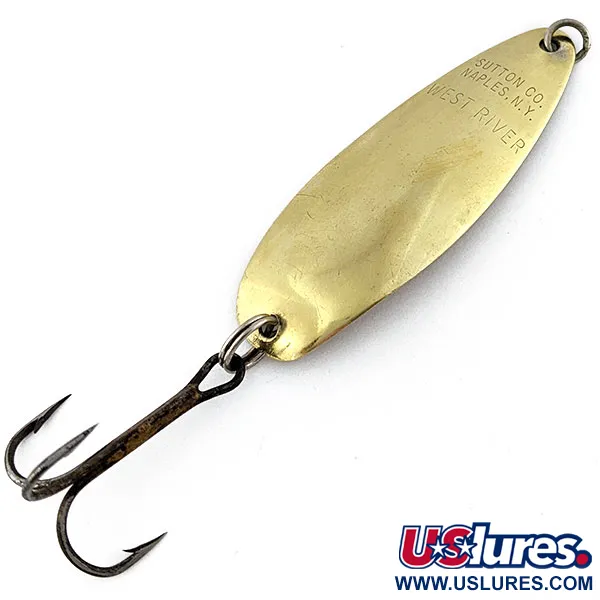 Vintage Sutton West River, 1/4oz gold fishing spoon #18445