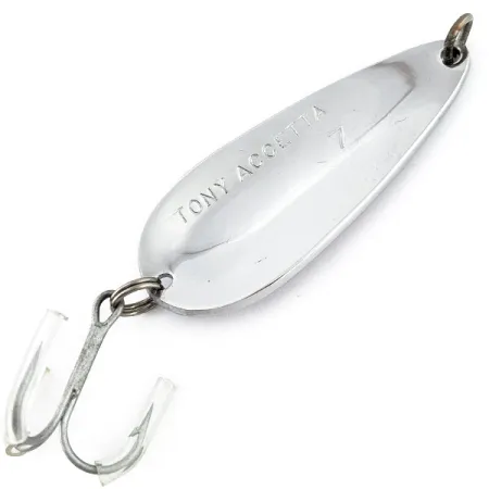 Vintage Tony Accetta 7, 3/4oz nickel fishing spoon #18449