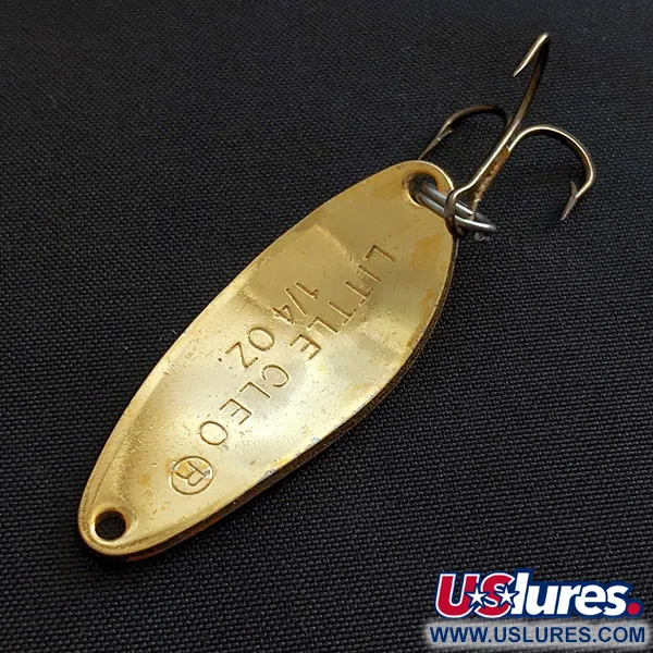 Vintage Acme Little Cleo, 1/4oz gold/orange fishing spoon #18457
