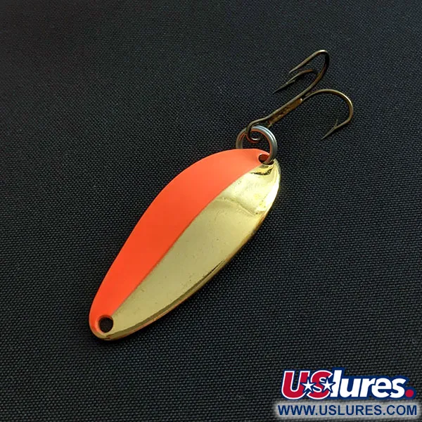 Vintage Acme Little Cleo, 1/4oz gold/orange fishing spoon #18457