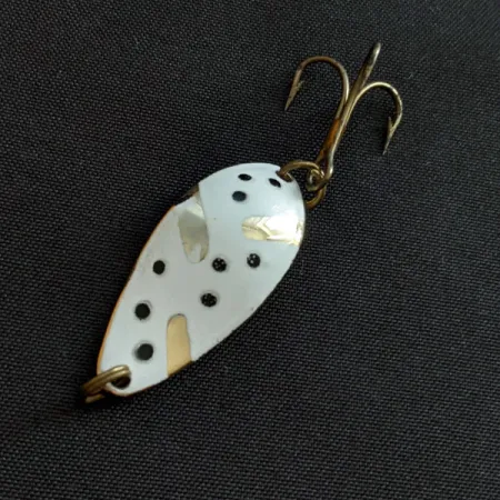Vintage Seneca Little Cleo, 3/16oz white/gold fishing spoon #18466
