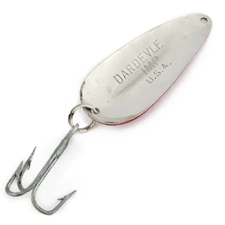 Vintage Eppinger Dardevle  Imp, 2/5oz red white chunk fishing spoon #18474