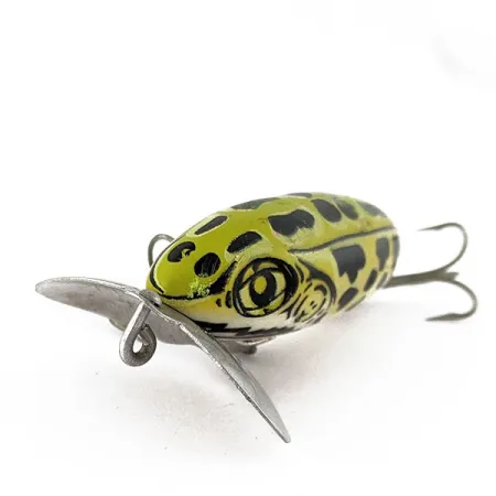 Vintage Fred Arbogast Seein's Believin' green leopard frog (1970s), 1/3oz green  leopard frog fishing lure #18477