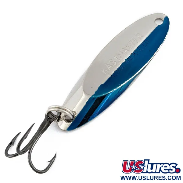 Vintage Acme Kastmaster, 1/4oz nickel/blue fishing spoon #18479