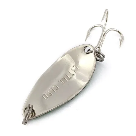 Vintage Acme Little Cleo, 1/8oz nickel/green fishing spoon #18487