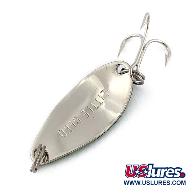 Vintage Acme Little Cleo, 1/8oz nickel/green fishing spoon #18487