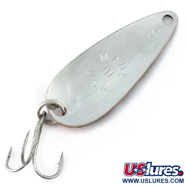 Vintage Worth Chippewa Steel Spoon, 3/16oz black/red/nickel fishing spoon #18490