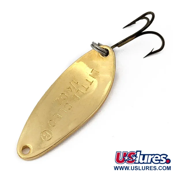 Vintage Acme Little Cleo, 1/4oz gold fishing spoon #18491