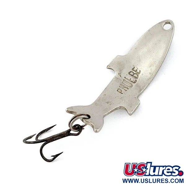 Vintage Acme Phoebe, 1/8oz nickel/green fishing spoon #18492