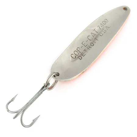 Vintage Eppinger Dardevle Cop-E-Cat 7400, 2/3oz glow orange fishing spoon #18499