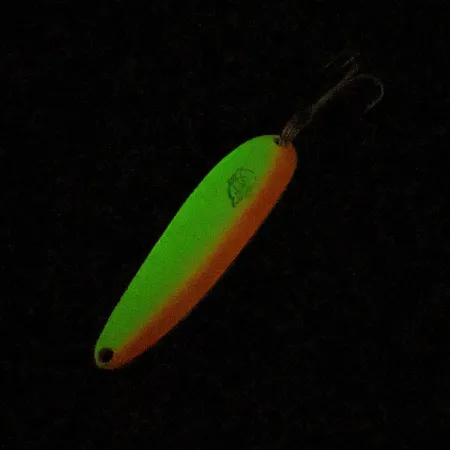 Vintage Eppinger Dardevle Cop-E-Cat 7400, 2/3oz glow orange fishing spoon #18499