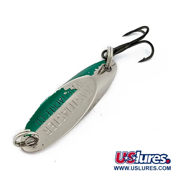Vintage Acme Kastmaster, 1/8oz nickel/green fishing spoon #18502