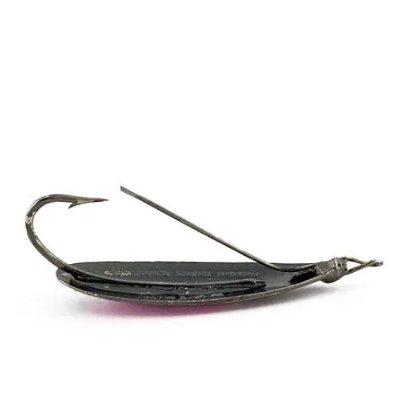 Vintage Johnson Silver Minnow, 1/3oz black/purple fishing spoon #18512