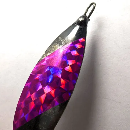 Vintage Johnson Silver Minnow, 1/3oz black/purple fishing spoon #18512