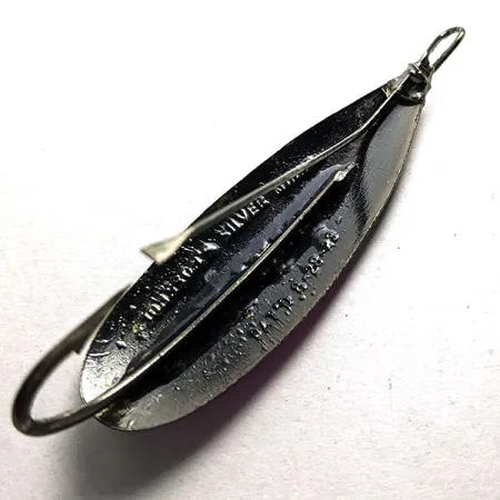 Vintage Johnson Silver Minnow, 1/3oz black/purple fishing spoon #18512