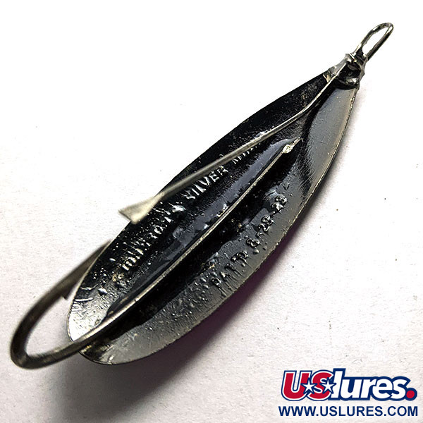 Vintage   Johnson Silver Minnow, 1/3oz black/purple fishing spoon #18512