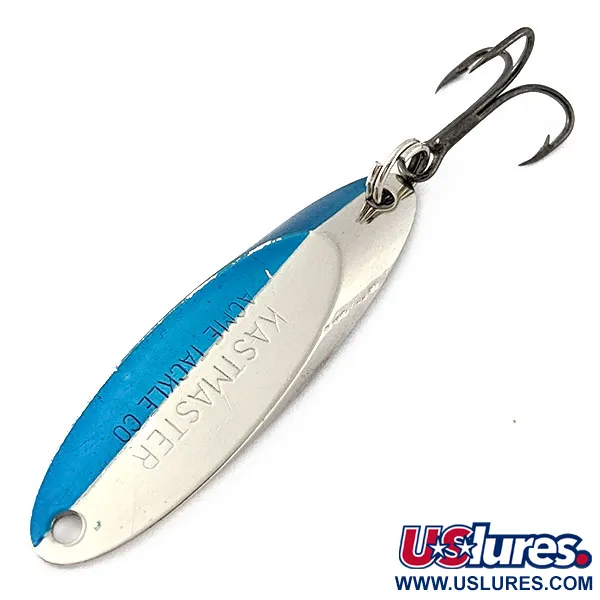 Vintage Acme Kastmaster, 1/4oz nickel/blue fishing spoon #18514