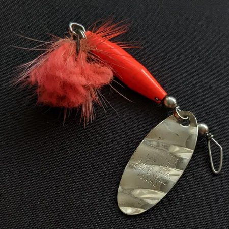 Vintage Glen Evans Shyster, 1/4oz nickel/red spinning lure #18525
