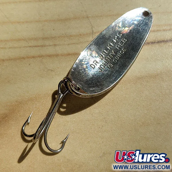 Vintage Johnny Walker Dr.Walker's Johnny REB, 1/3oz silver crystal fishing spoon #18542