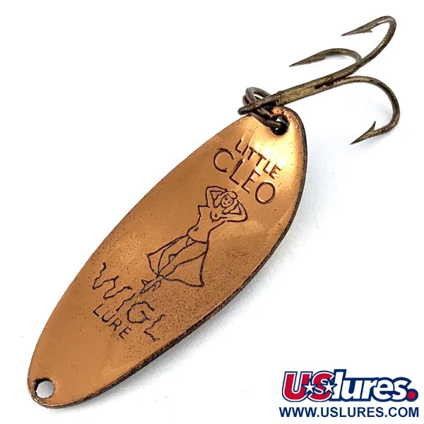 Vintage Seneca Little Cleo (Hula Girl), 1/3oz copper/black/yellow fishing spoon #18543