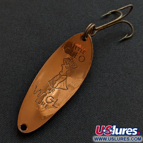 Vintage Seneca Little Cleo (Hula Girl), 1/3oz copper/black/yellow fishing spoon #18543