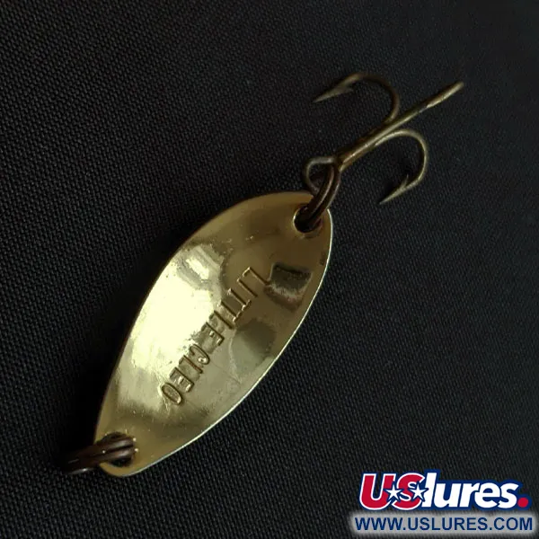 Vintage Seneca Little Cleo, 3/16oz gold/red fishing spoon #18550