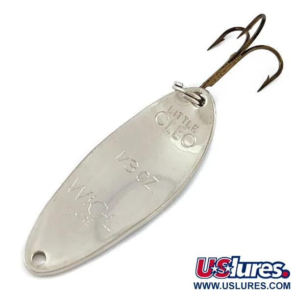 Vintage Acme Little Cleo, 1/3oz nickel/blue fishing spoon #18565