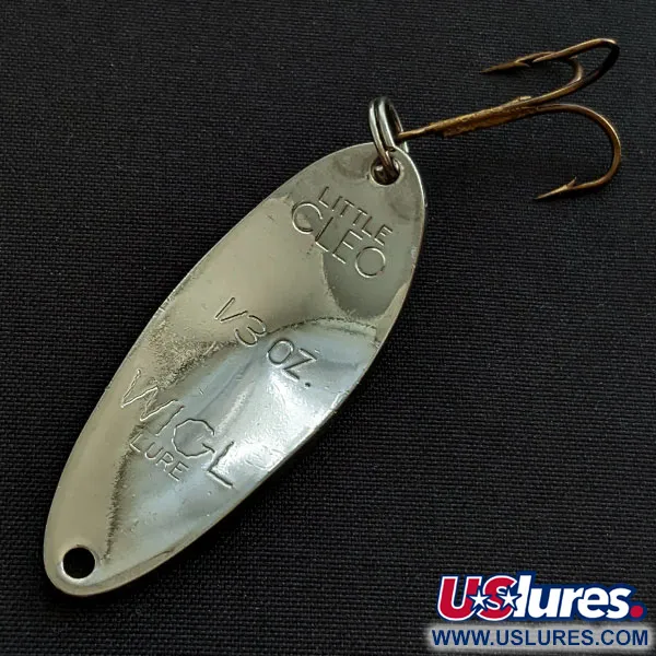 Vintage Acme Little Cleo, 1/3oz nickel/blue fishing spoon #18565