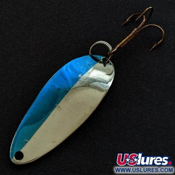Vintage Acme Little Cleo, 1/3oz nickel/blue fishing spoon #18565