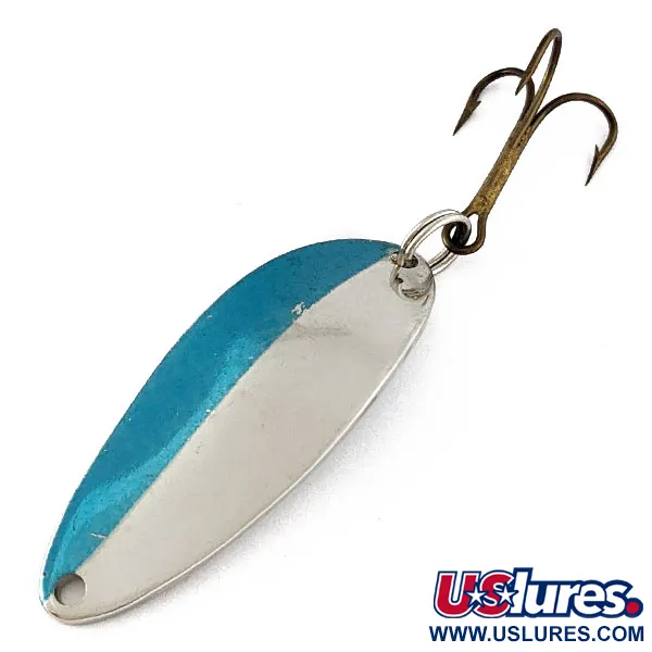 Vintage Acme Little Cleo, 1/3oz nickel/blue fishing spoon #18565