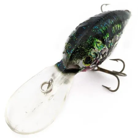 Vintage Renosky Lures Renosky Deep Dive Honeycomb Rattl shad, 2/5oz silver/green fishing lure #19619
