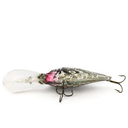 Vintage Renosky Lures Renosky Deep Dive Honeycomb Rattl shad, 2/5oz silver/green fishing lure #19619