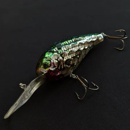 Vintage Renosky Lures Renosky Deep Dive Honeycomb Rattl shad, 2/5oz silver/green fishing lure #19619